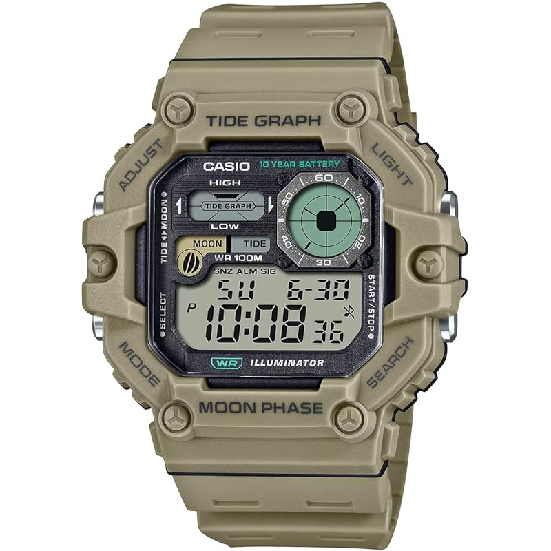 

[Casio] CASIO digital men s watch Equipped with tide graph & moon data display function WS-1700H-5AV khaki beige overseas model [product]