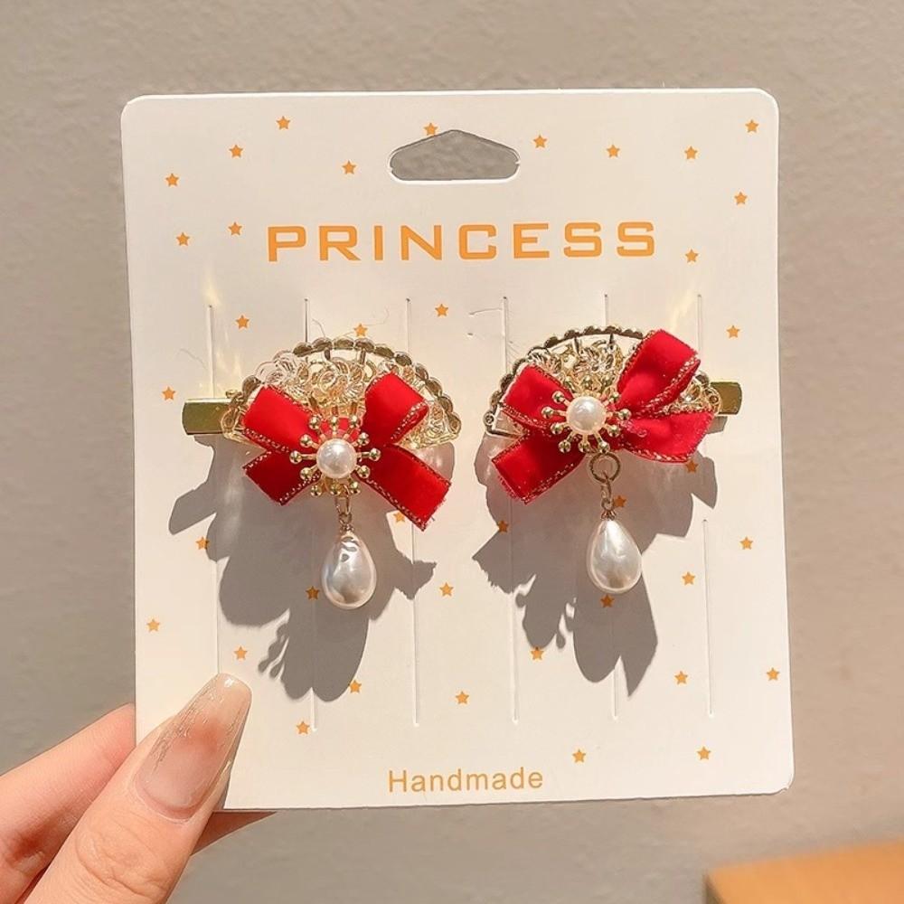 New Red Antique Chinese Style Hair Clip Tassel Traditional Retro Hanfu Accessories Children's Hair Clip Holiday Gift
