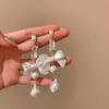 Silver Needle Retro Flower Pearl Earrings French Niche Stud Earrings Light Luxury High-end Earrings Women