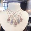 Huitan Simple Square Shaped Pendant Necklace With Shiny Cz Women Luxury Fashion Wedding Accessories Daily Wear Versatile Jewelry