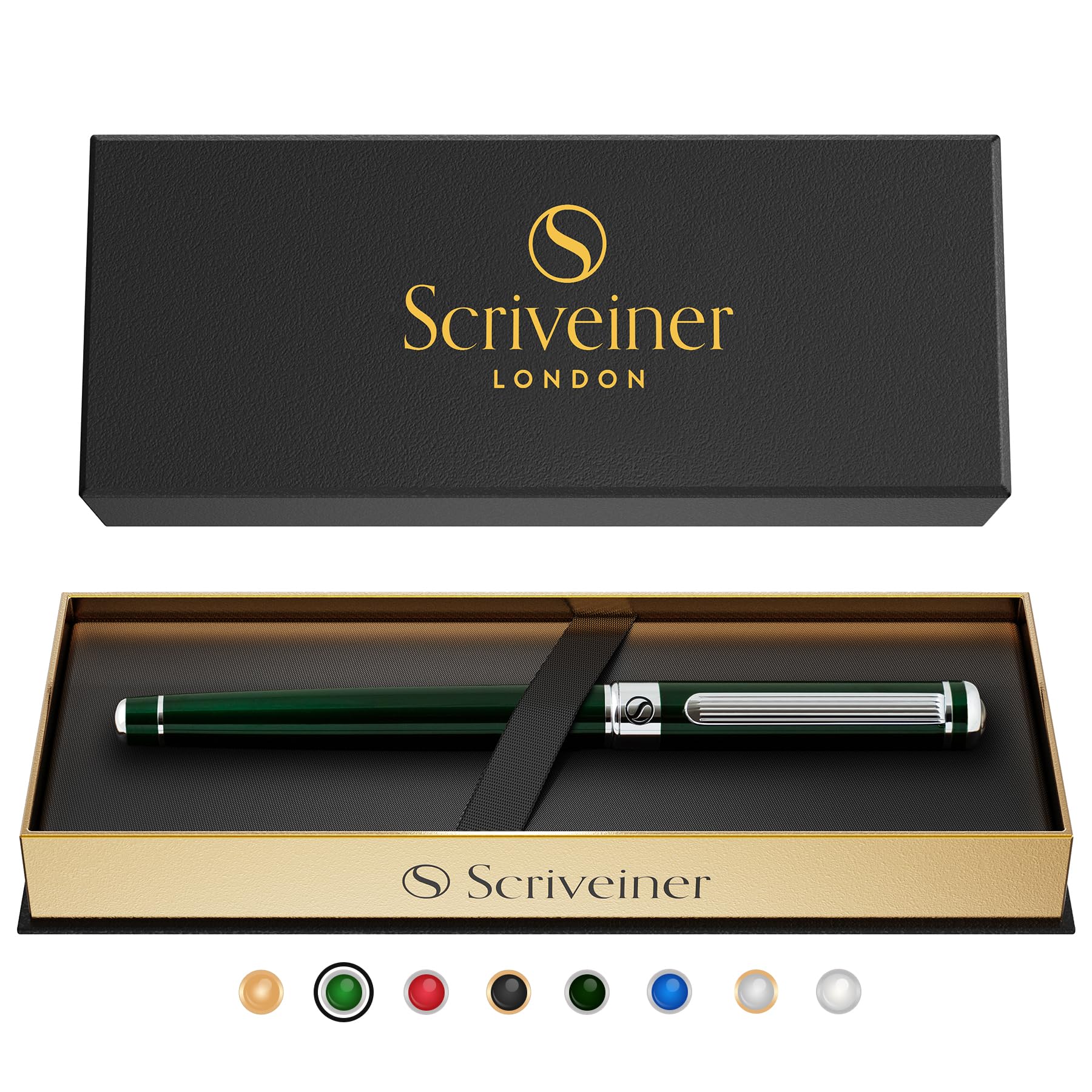 

Зеленая шариковая ручка Scribe Потрясающая роскошная шариковая ручка British Racing Green с хромированным стержнем Schmidt Идеальный подарочный набор с шариковой ручкой для мужчин и элегантная ручка