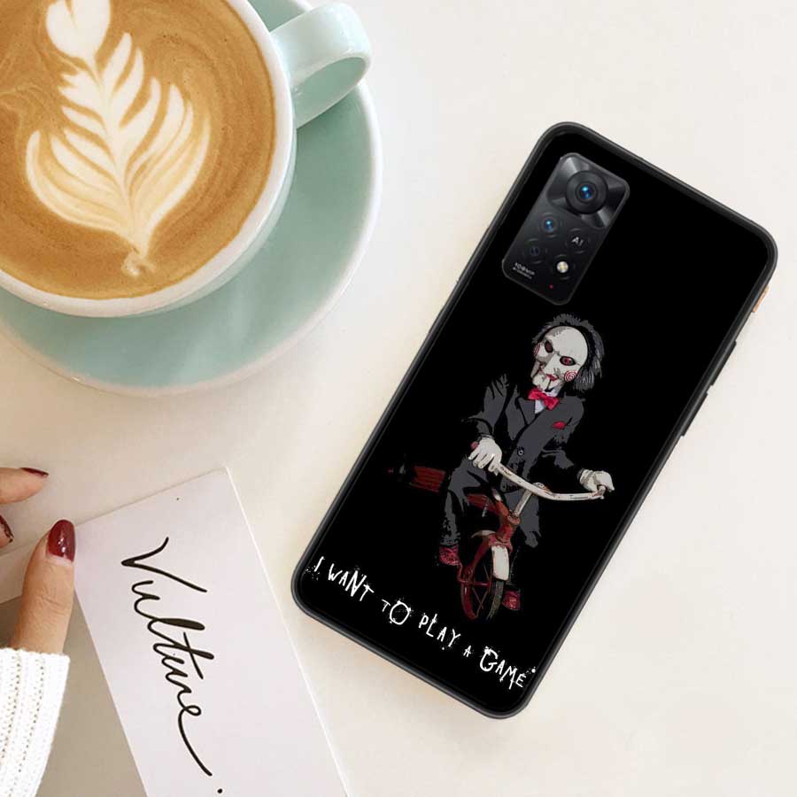 Saw Jigsaw Killer Hhorror Phone Case For Xiaomi Redmi Note 12 Plus 12S 11 11T Pro 5G 11E 11S 4G 10 10S 9 9S 9T 8 8T 7 6 5 Cover