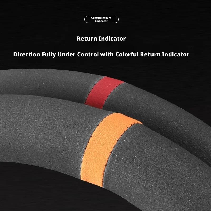 Luxury Suede Steering Wheel Cover Two Tone Sport Comfort Grip 37-38cm For VW Tiguan T-Roc Touareg ID.4 Polo Golf Car Accessories