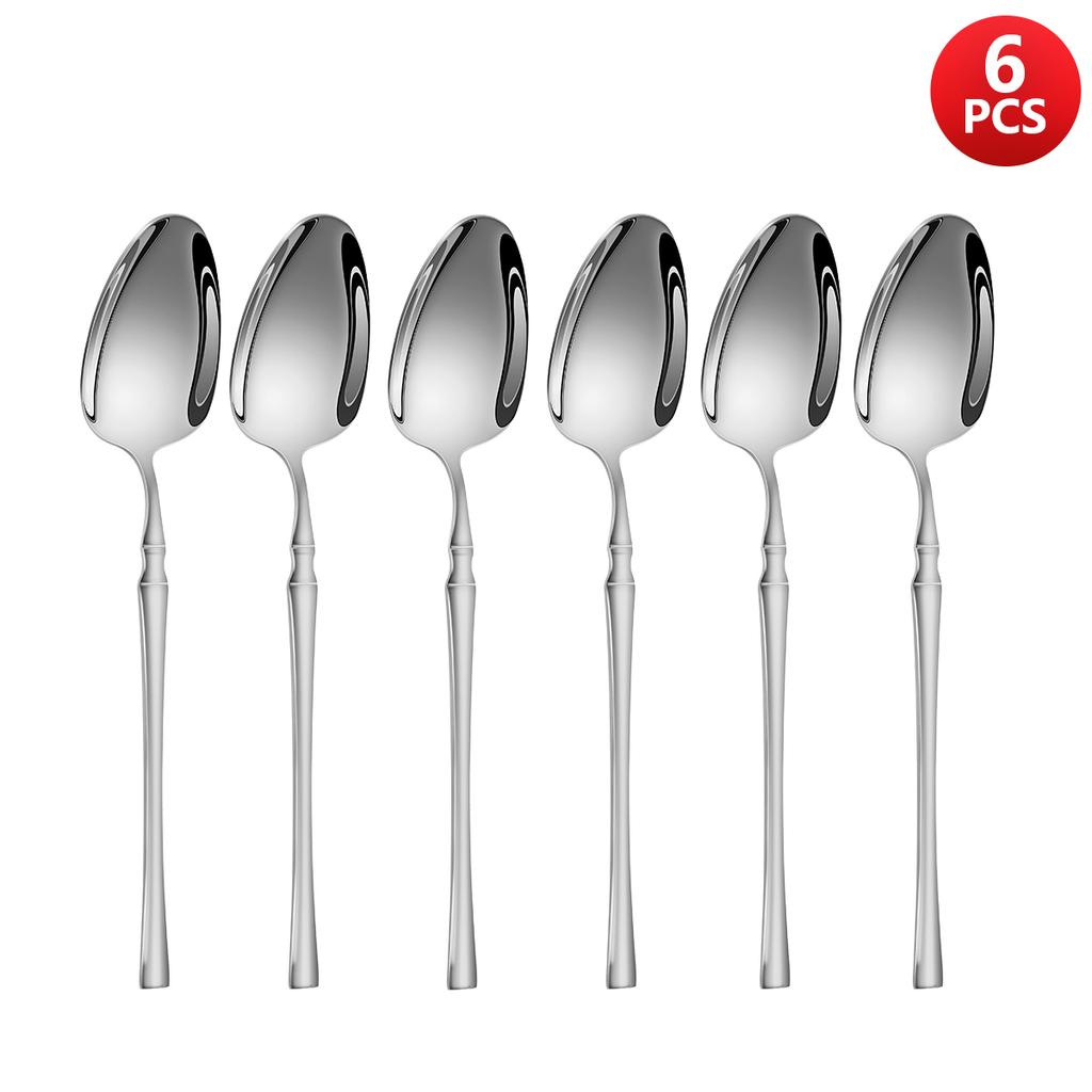4/6/16/24pcs Stainless Steel Cutlery Small Waist Set Silver Luxury Cutlery Kitchen Items Include a Knife, Fork and Spoon