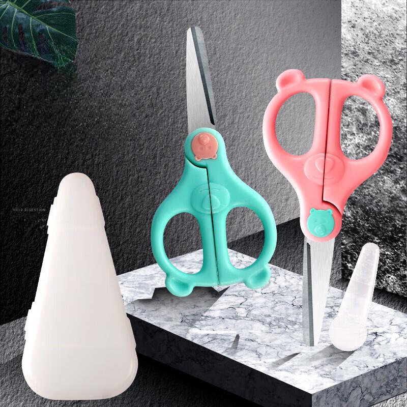 ZISIZ Portable Baby Food Scissors Set - Penguin Design (2-Pack)