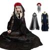 Milky Time Halloween Cosplay Zombie Vampire Ghost Costume with Rose Bride, Cute and Sexy Zombie Bride Long Black (L)