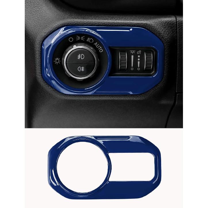 Savadicar Carbon Fiber Interior Accessories - Headlight Switch Trim for 2018-Present Jeep Wrangler JL JLU 4XE & Gladiator JT - Premium Texture