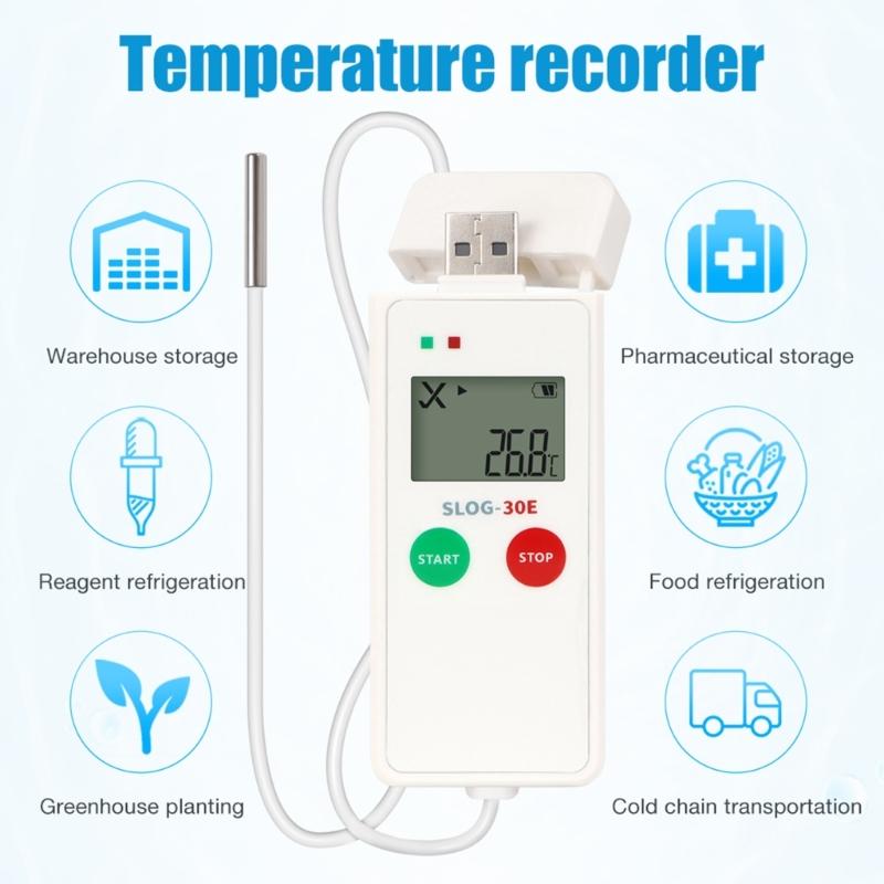 Small USB Suitable Environment Data Recorders Featuring 30 Day Memory Storage Easy To Use For Warehouse Monitoring