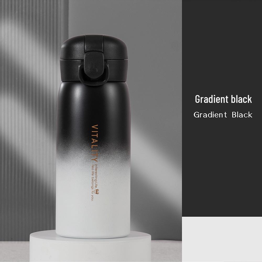 Gradient Color Stainless Steel Flip-top Water Cup for All Ages