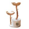 Wooden Cat Tree with Double Nests and Scratching Post