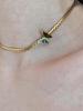Retro Green Butterfly Cuban Chain Choker Necklace - Gold Plated Women's Accessory.
