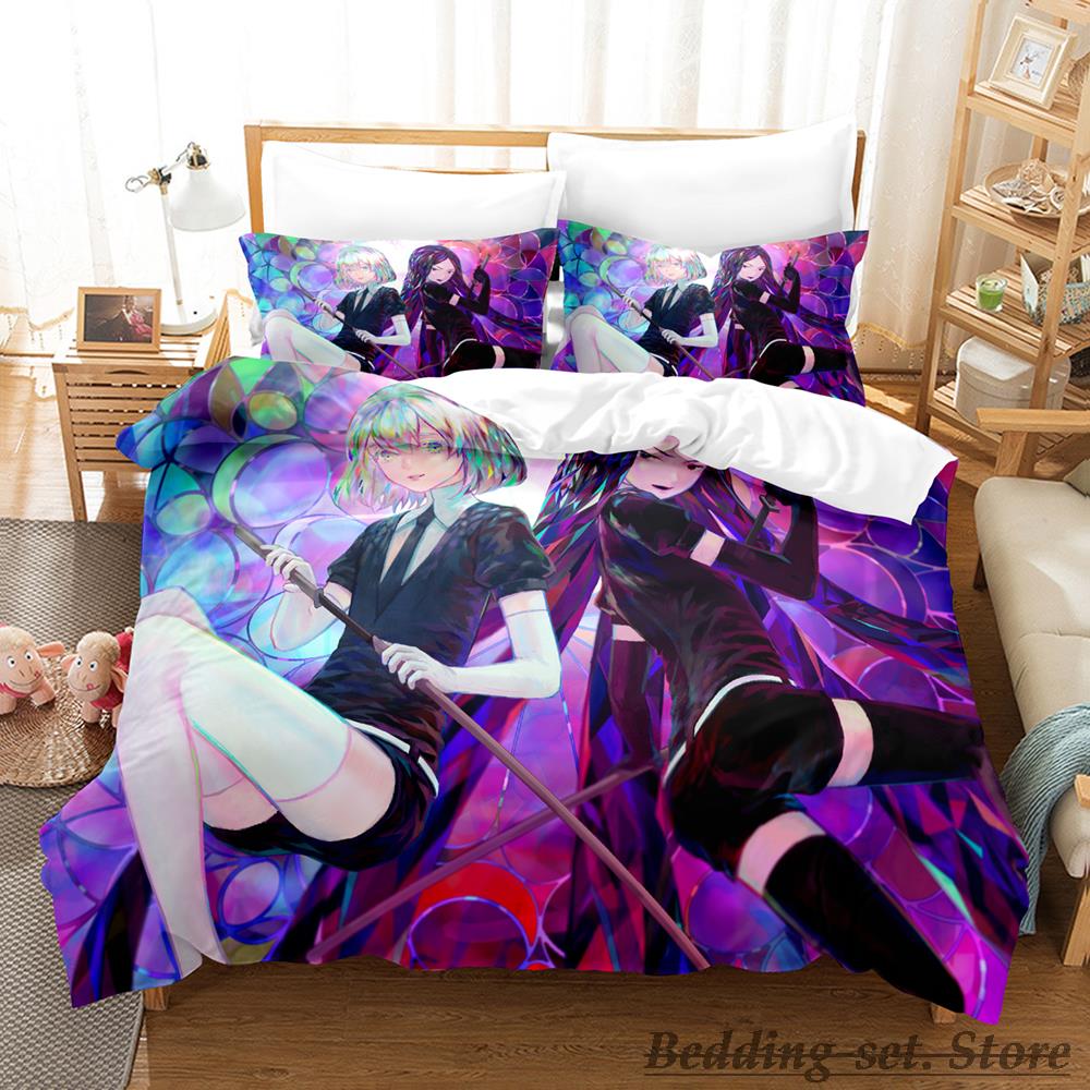 2023 Houseki No Kuni Bedding Set Single Twin Full Queen King Size Bed Set Adult Kid Bedroom Duvetcover Sets Anime Bed