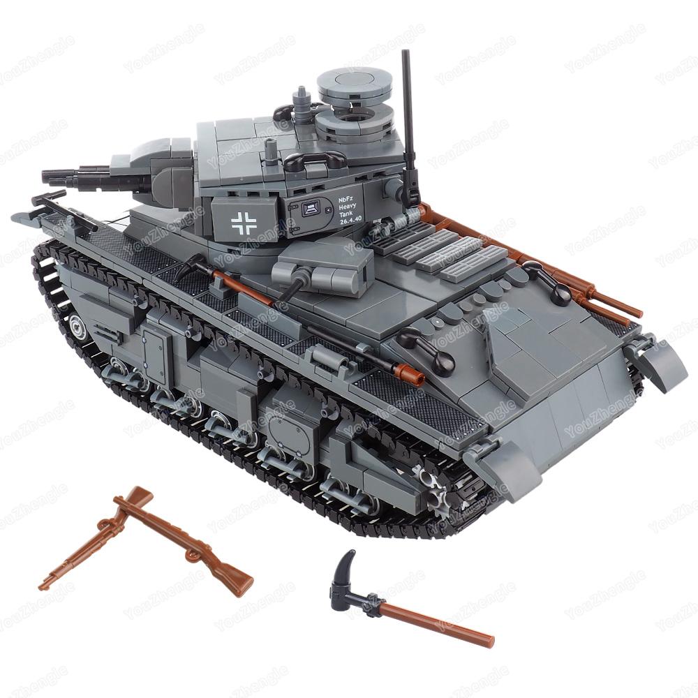 Mehrere Geschütztürme NbFzip Schwer Dunkelgrau Panzer Bausteine Montage MOCww2 Figuren Waffen Ausrüstung Szene Modell Ornamente Geschenk Spielzeug