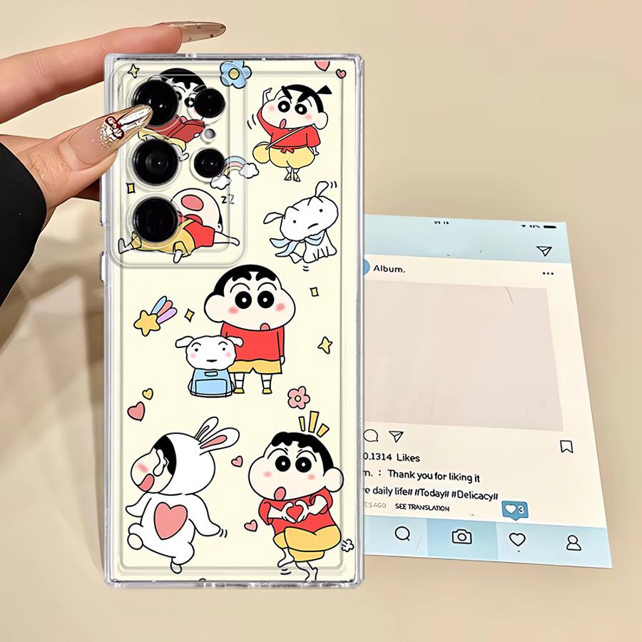 

Phone Cover Case for Samsung Galaxy S25 Edge S22 FE S20 Plus Note 20 Ultra 10 S26 S21 S24 S23 Ultra Cute Crayons Shinchan Galaxy S26