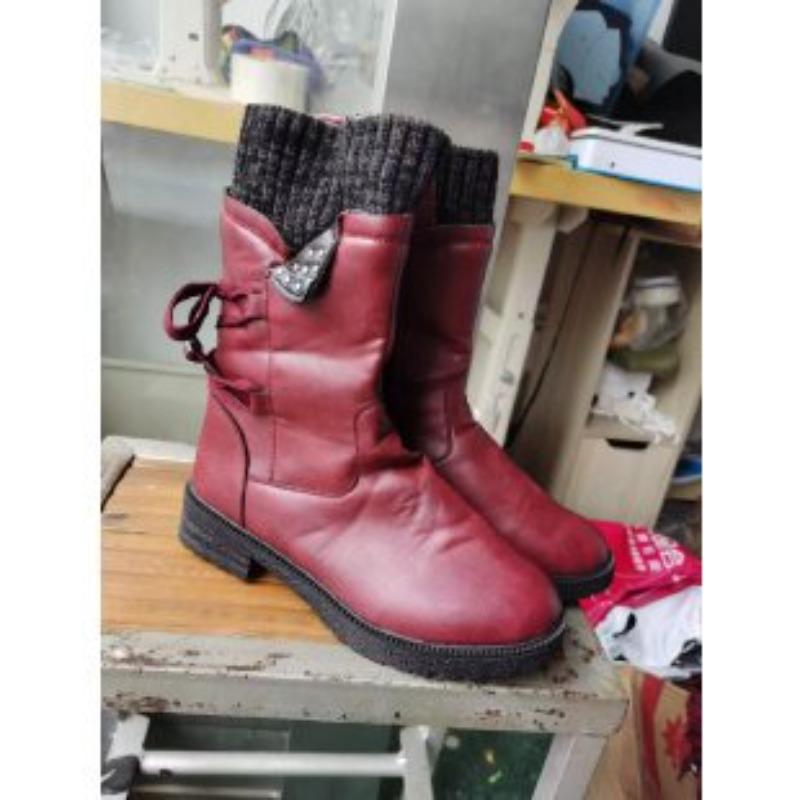 Women's Autumn-Winter Lace-Up Denim Roman Style Boots, Fashionable Footwear, Available In Large Sizes.