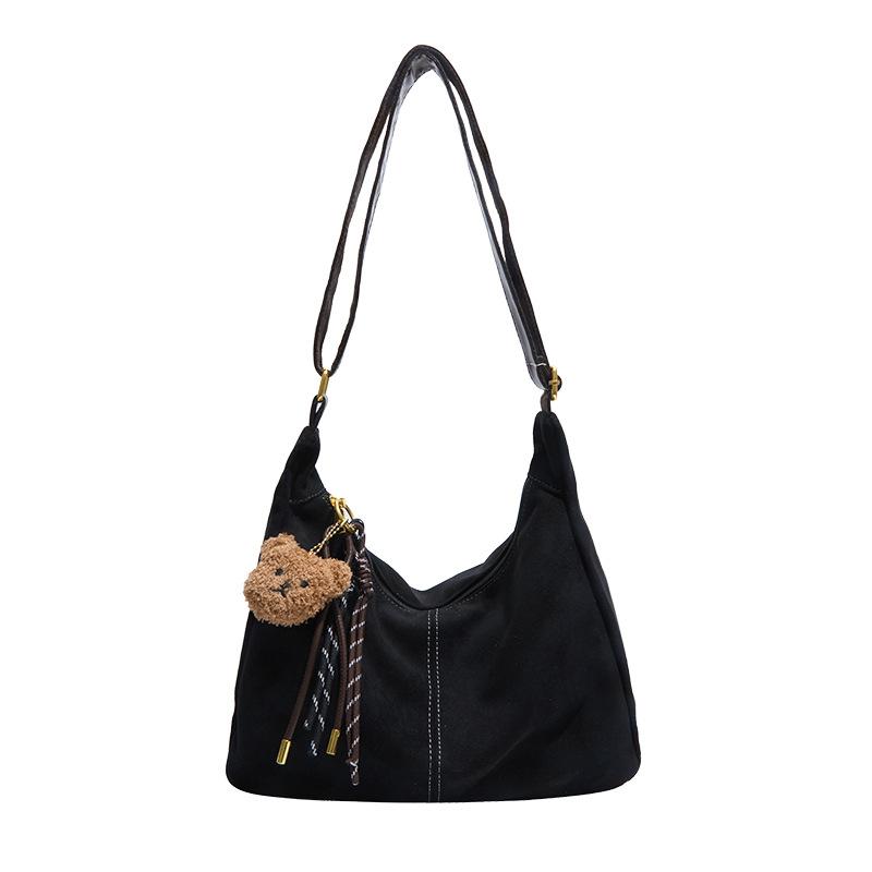 Simple Solid Color Foreign Style 2025 Autumn New Casual Fashionable Large Capacity Temperament Commuter Crossbody Shoulder Dumpling Bag