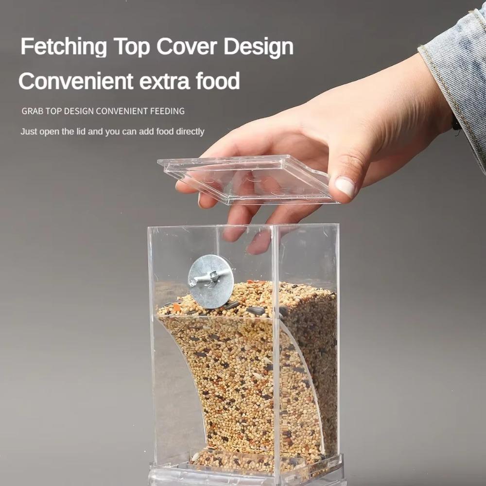 Durable No Mess Automatic Bird Feeder Large-capacity Anti-splash Automatic Parrot Feeder Food Container Bird Supplies