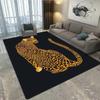 Leoparden-Blumenmuster Teppich Groß Waschbarer Bodenläufer für Wohnzimmer Schlafzimmer Arbeitszimmer Spielzimmer Fußmatte Heimdekoration Teppich