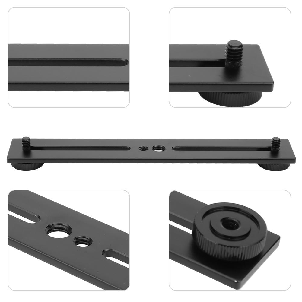 Portable Dual Head Flash Bracket Holder for 1/4"" Screws Tripod Light Stand Camera