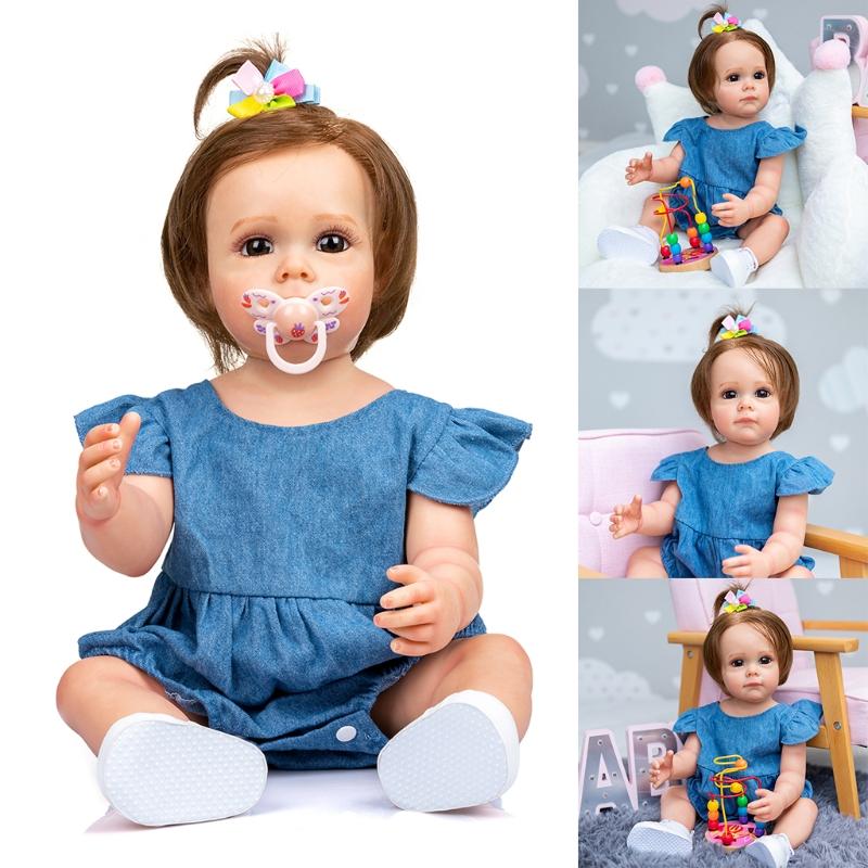 21inch Baby Girl Dolls Lifelike Reborns for Doll Cute Birthday Gift Real & Soft Touching Caucasian for Doll with Beautif