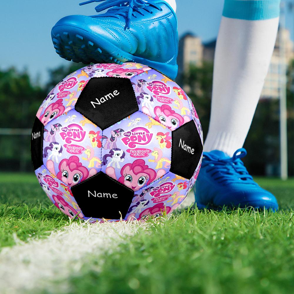 Custom Name My Little Pony Theme Size 5 Soccer Ball, Suitable for Both Indoor and Outdoor Matches, a Gift Suitable for Everyone.