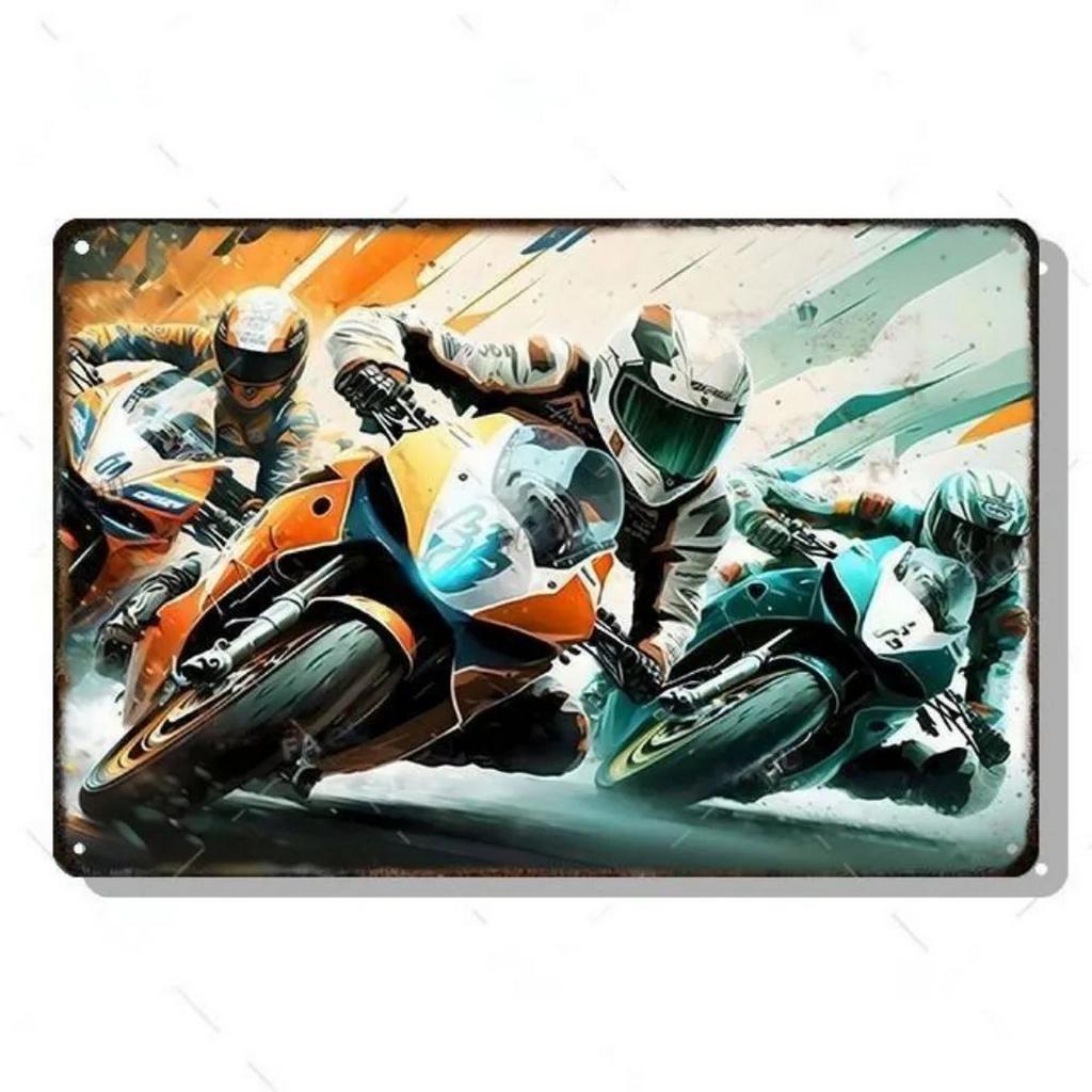 Decor Auto Vintage Metal Signs Tin Sign Motorcycle Racing Funny Poster Decor for Garage Bar Pub Club Man Cave Wall Decoration