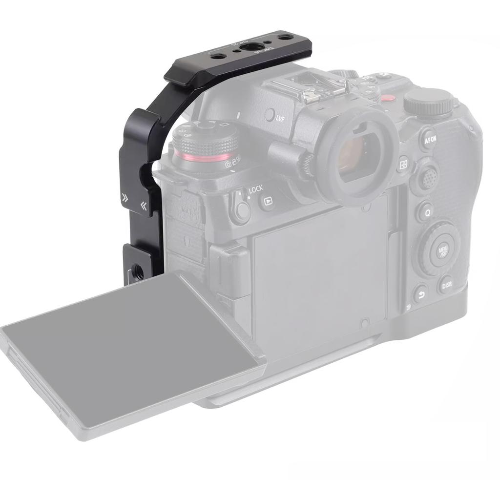 Half Camera Cage Fit for Lumix S1R II S1 II S1 IIE with Arca Plate 1 4 3 8 Threads for Tripod Stabilizer