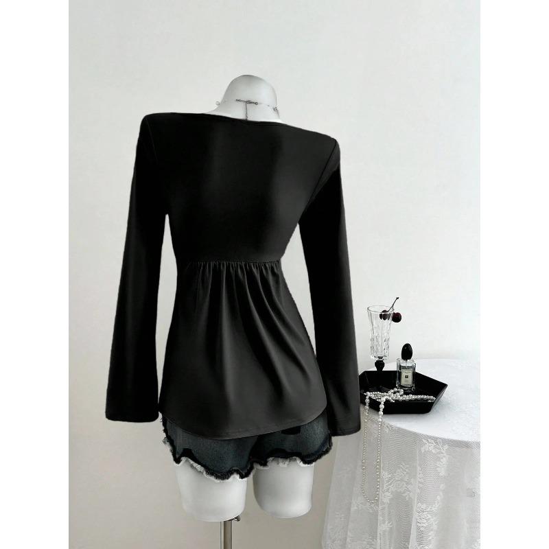 Frühling Herbst Französisches Design Gedrehter Brustkorb Modischer Stil Winter Kapuzenpullover Langarm Damen