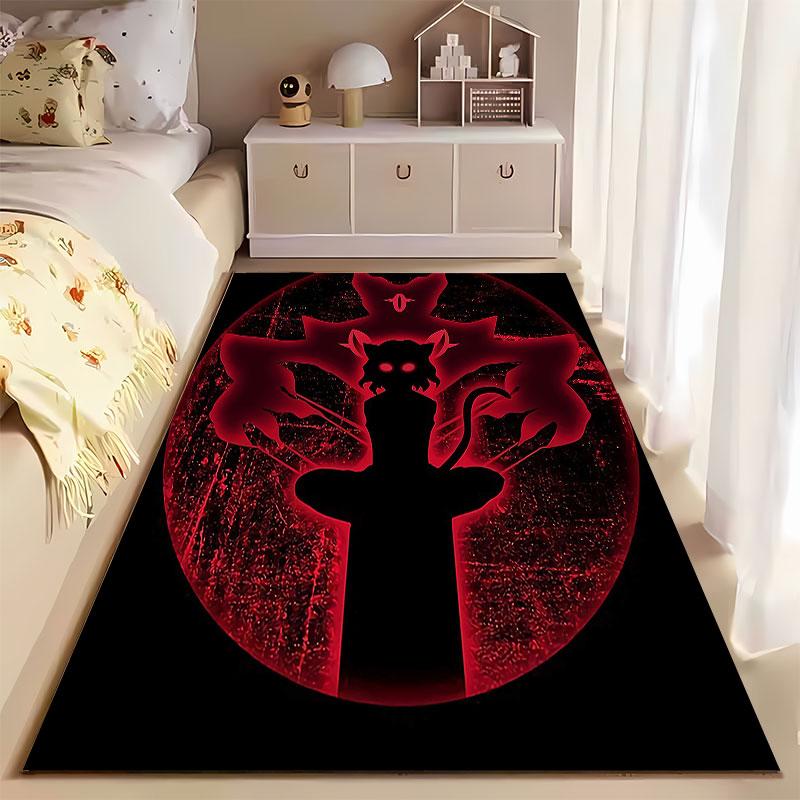 Dark Demon Cat Silhouette Carpet suitable as a non-slip mat for the living room or bedroom sofa
