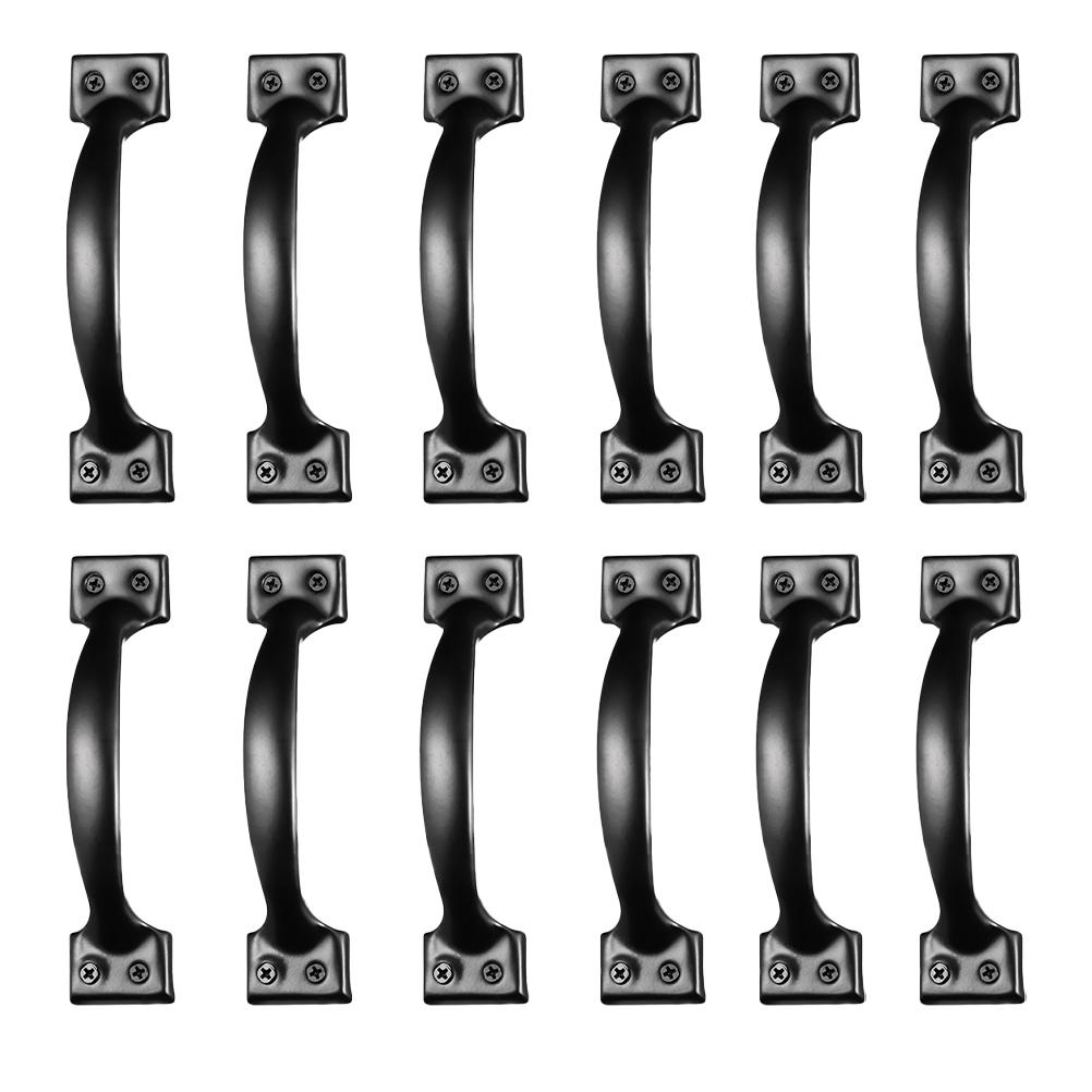 6pcs/8pcs/10pcs/12pcs Iron Door Handles Metal Door Pull Knobs Cabinet Drawer Pulls Barn Cupboard Knob Dresser Sliding Grips