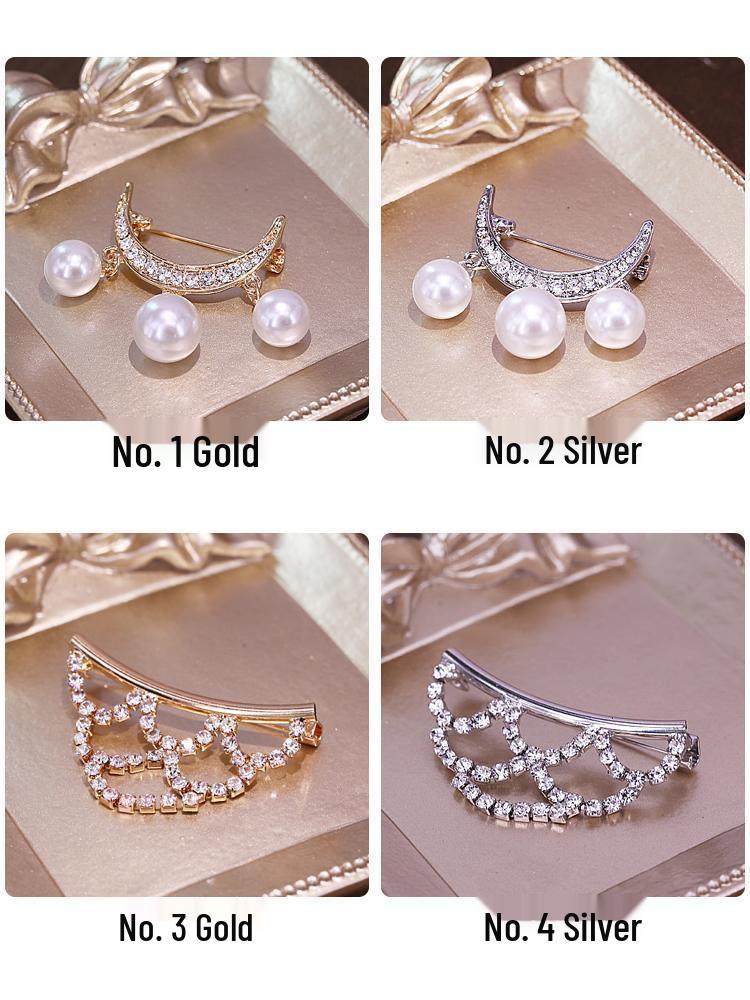 Pearl Anti-Exposure Brooch - European & Korean Style Waist-Gathering Pin