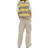 Coach Solid Color Pocket Mid Waist Button Cargo Pants Women pants Khaki CN461-KHA