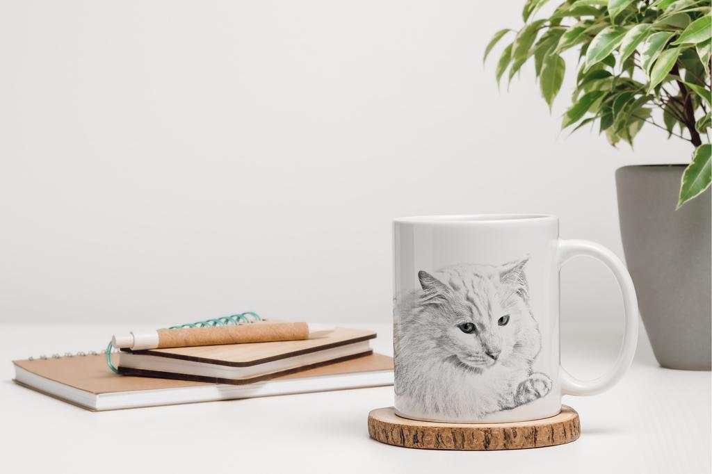 Türk Angora - kedi desenli kupa, fotoğraflı kupa, Art-Dog markasından kişiselleştirilmiş hediye