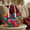 Vibrant Geometric Pattern Tote Bag Fashion Daily Casual Large Capacity Handbag For Ladies Outdoor Travel Shopping Portable Shoulder Bag