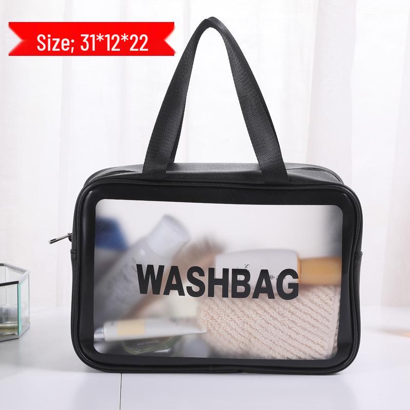 Large Capacity Transparent PU Travel Makeup Bag – Customizable Logo