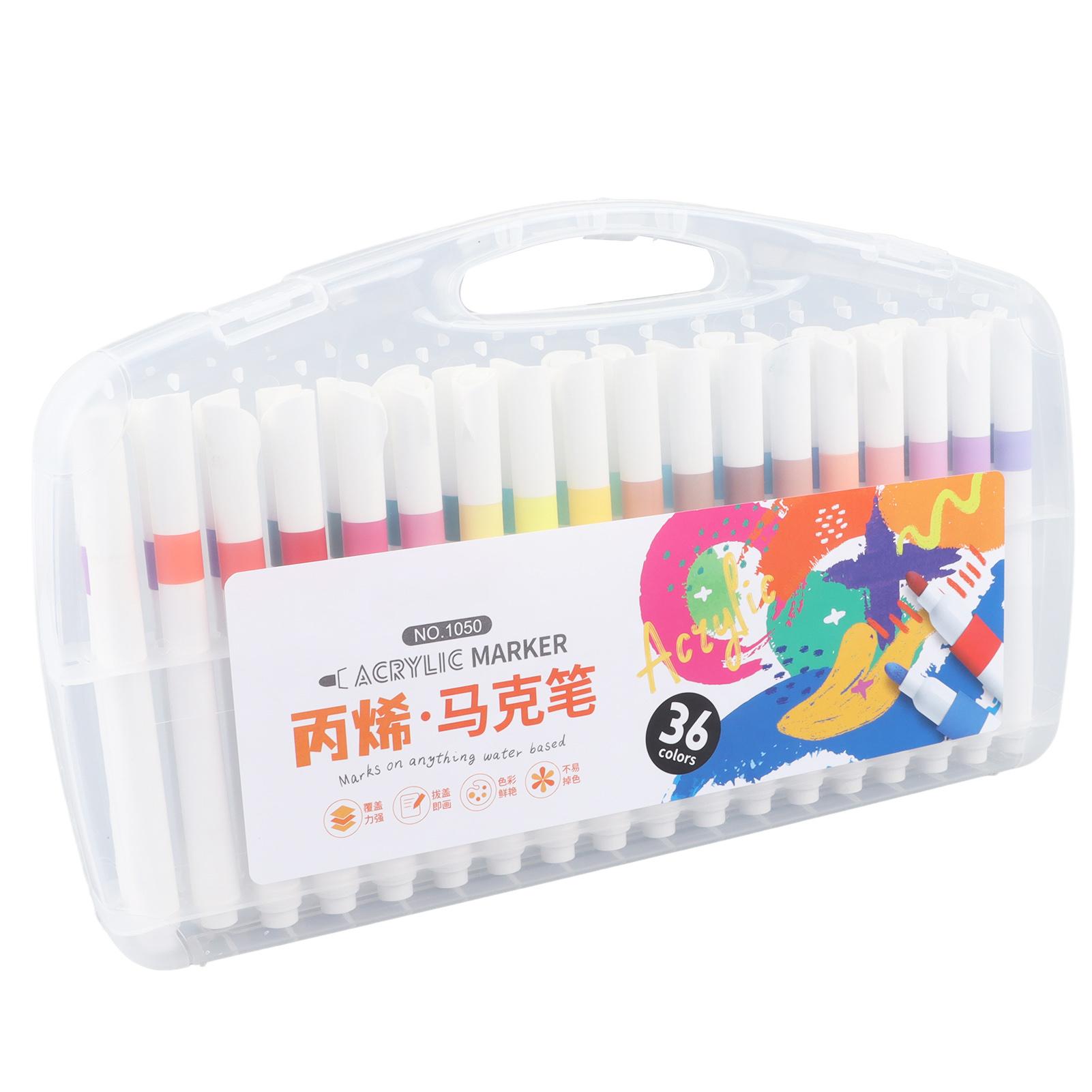 

36 шт. Акриловые маркеры для рисования Насыщенные цвета Быстросохнущие Сильно кроющие Маркеры для граффити для дерева