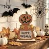 Natural Craftsmanship Gifts Cute Halloween Black Cat Pumpkin Skull Decor, Vintage Boo Wooden Versatile Room Decorations Signs, Tabletop Decoration for