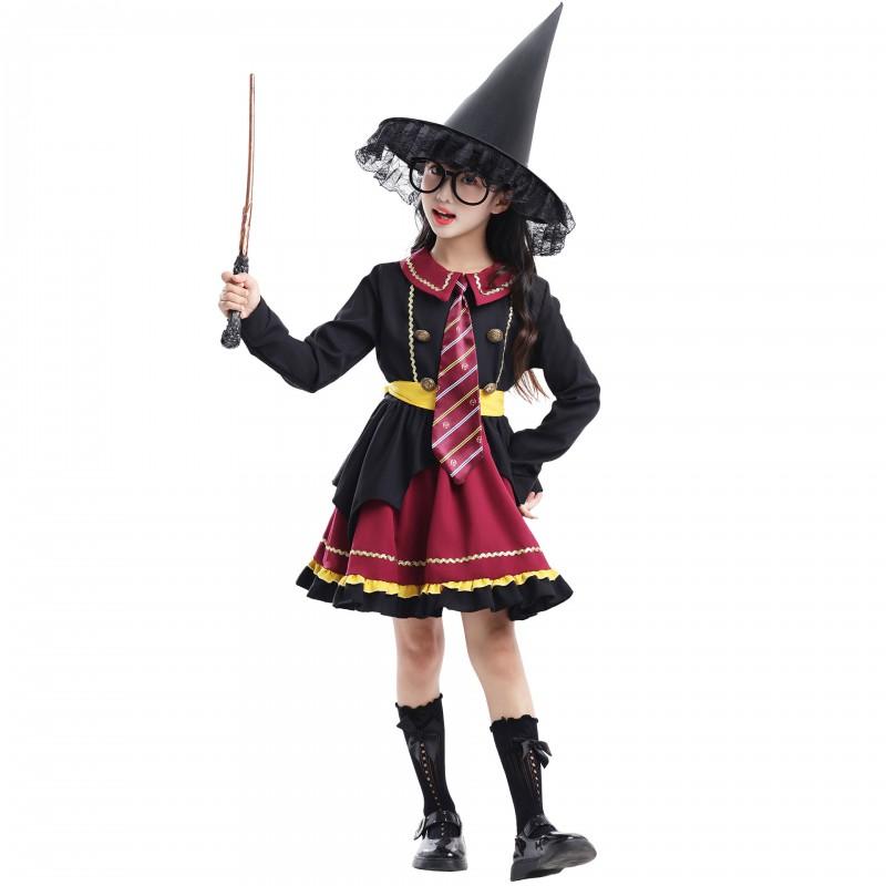 S-XL Kids Harry Wizard Cosplay Costume Parent-Child Matching Outfit Girls Halloween Stage Play Dress