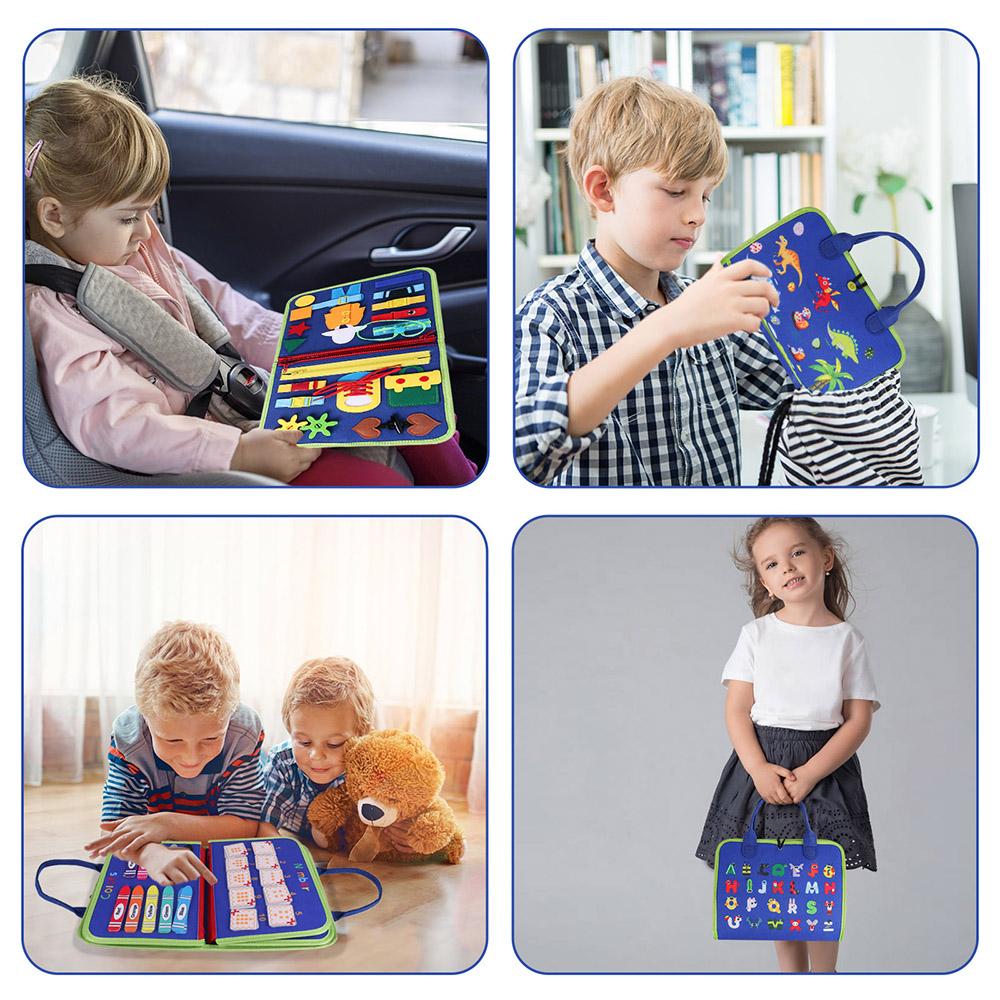 8 In 1 Felt Learning Board Early Educational Busy Board Toddlers Montessori Sensory Toy Children Fine Motor Skills For Aged 3+