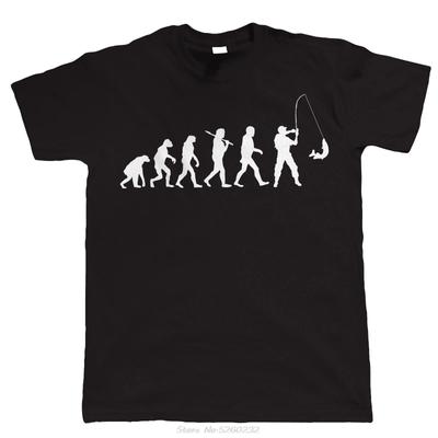 Evolution  Fishinger, Funny Unisexs T Shirt - Birthday Gift  Dad Unisex Short Sleeve O-neck Cotton T Shirt Streetwear Tees Tops