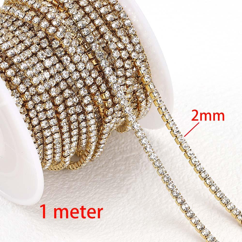 1Meter Stainless Steel Chain Boho Colorful Cube Square Crystal Beads Chain for DIY Necklaces Bracelets Holiday Jewelry Making