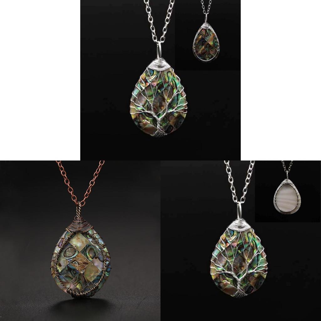 Natural Abalone Shell Pendant Necklace With Silver Finish For Women Gift And Travel Souvenir