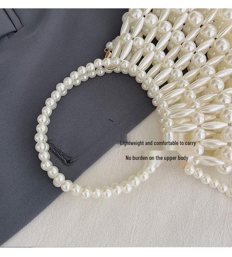 Summer 2026 Pearl Beaded Hollow Mini Crossbody Handbag for Women
