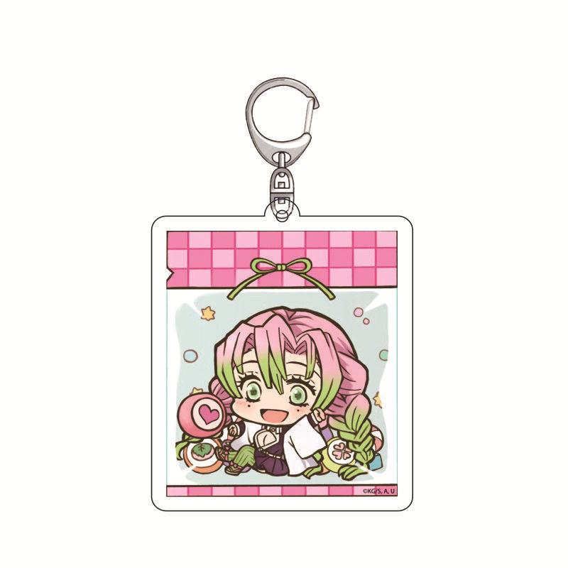 Anime Demon Slayer Keychain Acrylic Pendant Tanjiro Kamado Nezuko Zenitsu Agatsuma Creative Pendant Accessory Gift for Fans