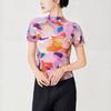 Miyake Stil Plissee Druck Slim Fit Kurzarm Damen Sommer T-Shirt
