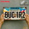 Placă de Tin Placă Metalică Durabilă Vintage Decor de Perete România București BUCR Placă de Înmatriculare Casă Birou Bar Man Cave Artă Murală