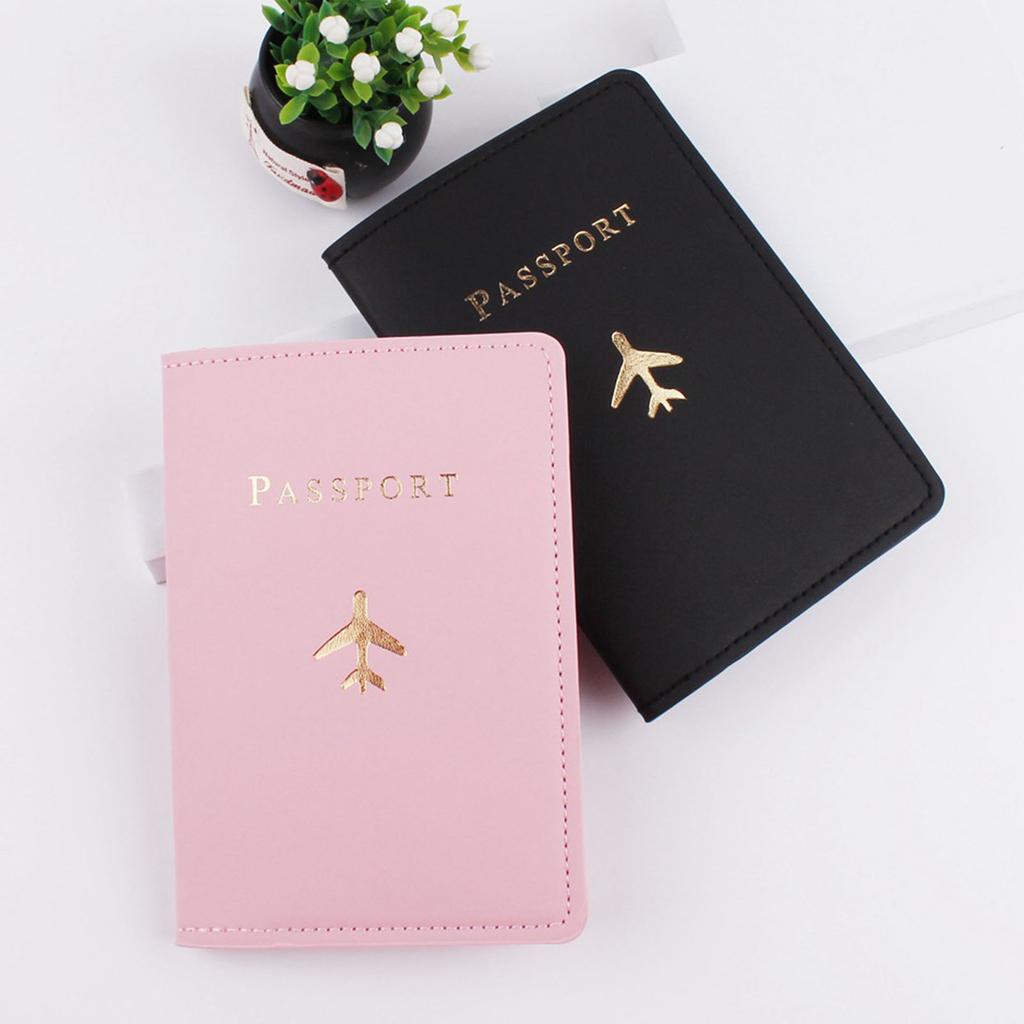 Lover Couple Passport Cover Holder Luggage Tag Hot Stamping Airplane for Women Men Travel Fashion Weddings Gift