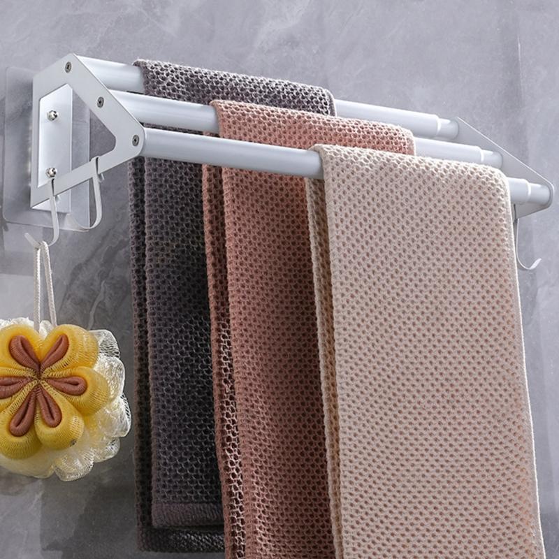 Upgrades Stainless Steel Towel Hold with Extendable 3 Rod Modern Towel Organize Suitable for Bathroom & Kitchen Use