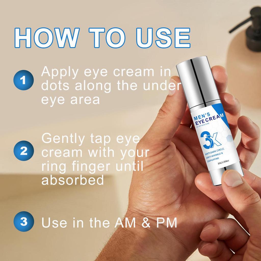 Men'S Eye Cream-Anti-Dark Circle, Anti-Wrinkle & Depuffing-24HR Moisture-Suitable For All Skin Types, 30g