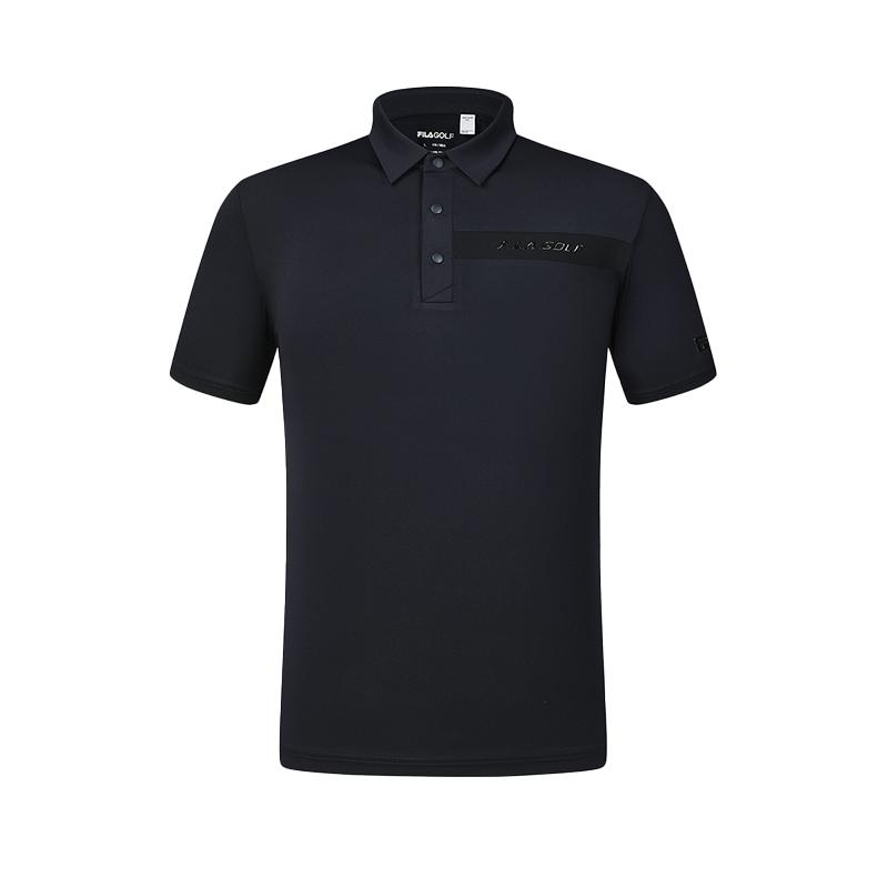 Fila Golf Series Comfortable Versatile Knitted Short Sleeve Polo Shirt Men Tops Legendary-Blue A61M425101FNV